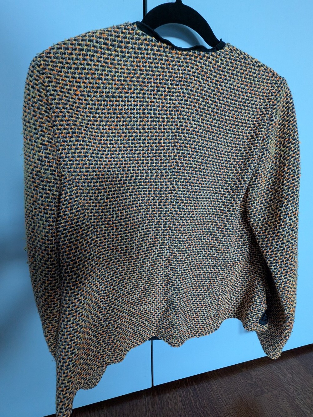 Etro Black Embroidered Orange Yellow Tweed Blazer Jacket EU 44 US 8 - Picture 5 of 7